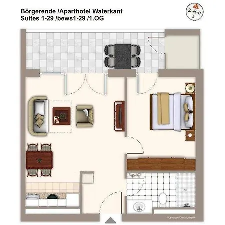 Apartment Aparthotel-waterkant-suites-suite-1-29 *